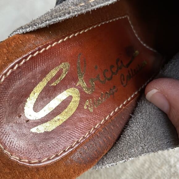 Sbicca Vintage Collection Wedge Platform Peep toe Suede Fringe Women’s size 8 M - Picture 11 of 15